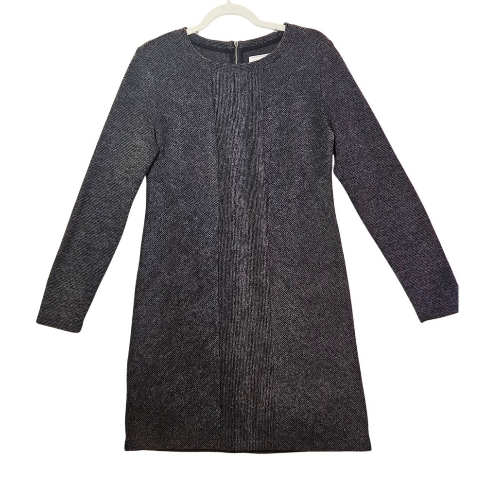 Lou & Grey Gray Long Sleeve Knit‎ Sweater Dress M Career Casual #352